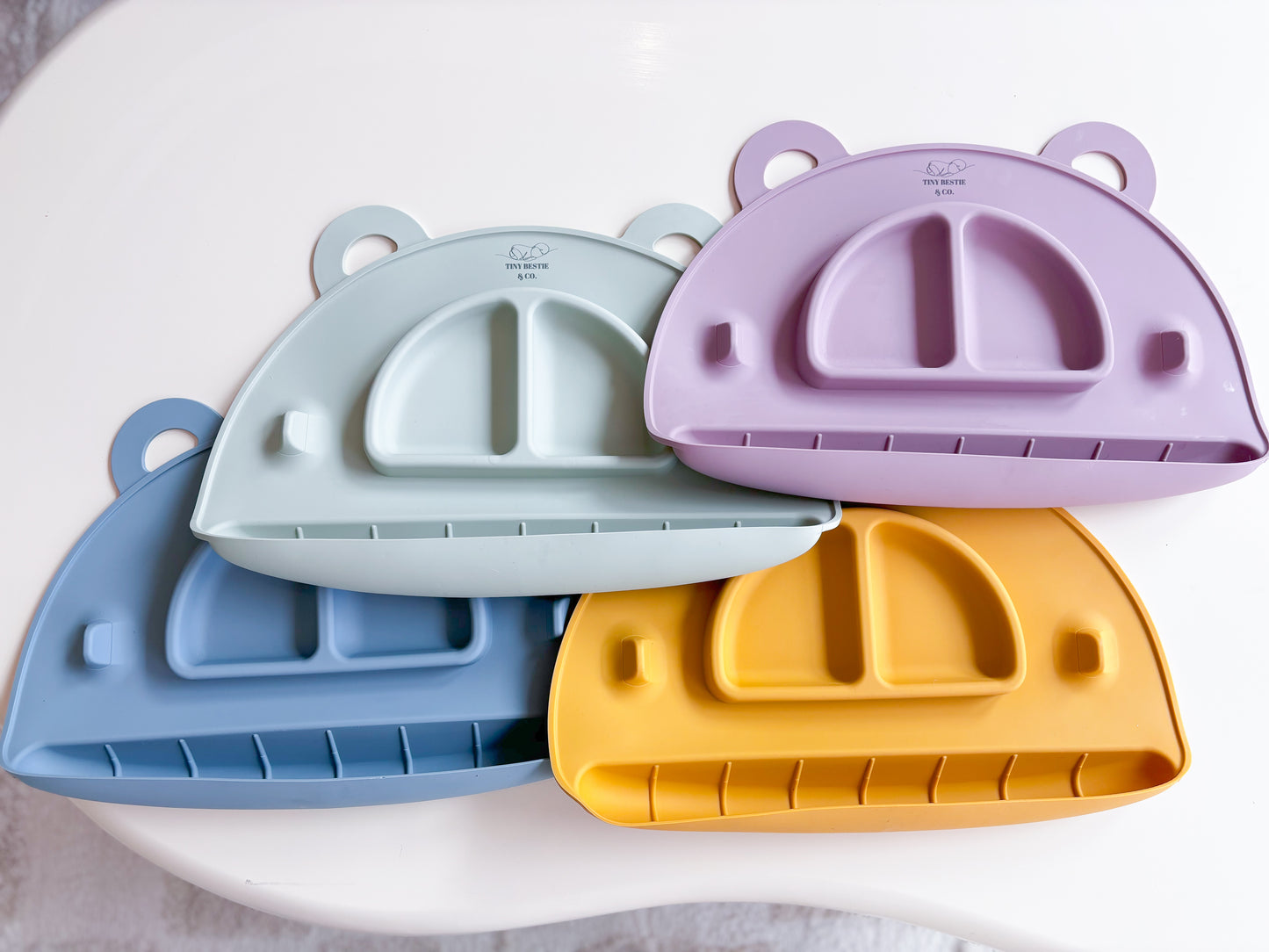 Silicone Feeding Placemat, Suction Plate, Food-Catcher (Sage)